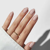 Taro Milkshake Press On Nails – Soft Gel Oval Fake Nails with Complete Application Kit